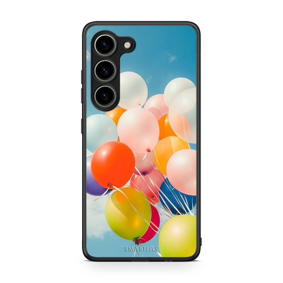 Θήκη Samsung Galaxy S23 Colorful Balloons από τη Smartfits με σχέδιο στο πίσω μέρος και μαύρο περίβλημα | Samsung Galaxy S23 Colorful Balloons Case with Colorful Back and Black Bezels