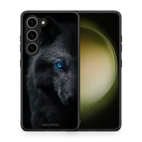 Thumbnail for Θήκη Samsung Galaxy S23 Dark Wolf από τη Smartfits με σχέδιο στο πίσω μέρος και μαύρο περίβλημα | Samsung Galaxy S23 Dark Wolf Case with Colorful Back and Black Bezels