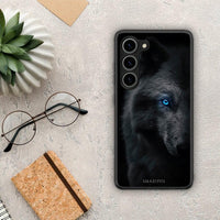 Thumbnail for Θήκη Samsung Galaxy S23 Dark Wolf από τη Smartfits με σχέδιο στο πίσω μέρος και μαύρο περίβλημα | Samsung Galaxy S23 Dark Wolf Case with Colorful Back and Black Bezels