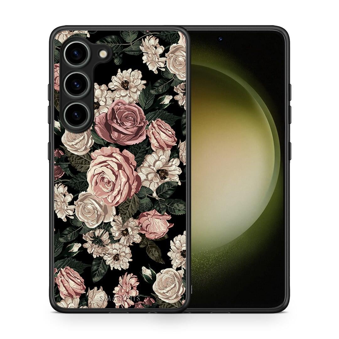 Θήκη Samsung Galaxy S23 Flower Wild Roses από τη Smartfits με σχέδιο στο πίσω μέρος και μαύρο περίβλημα | Samsung Galaxy S23 Flower Wild Roses Case with Colorful Back and Black Bezels