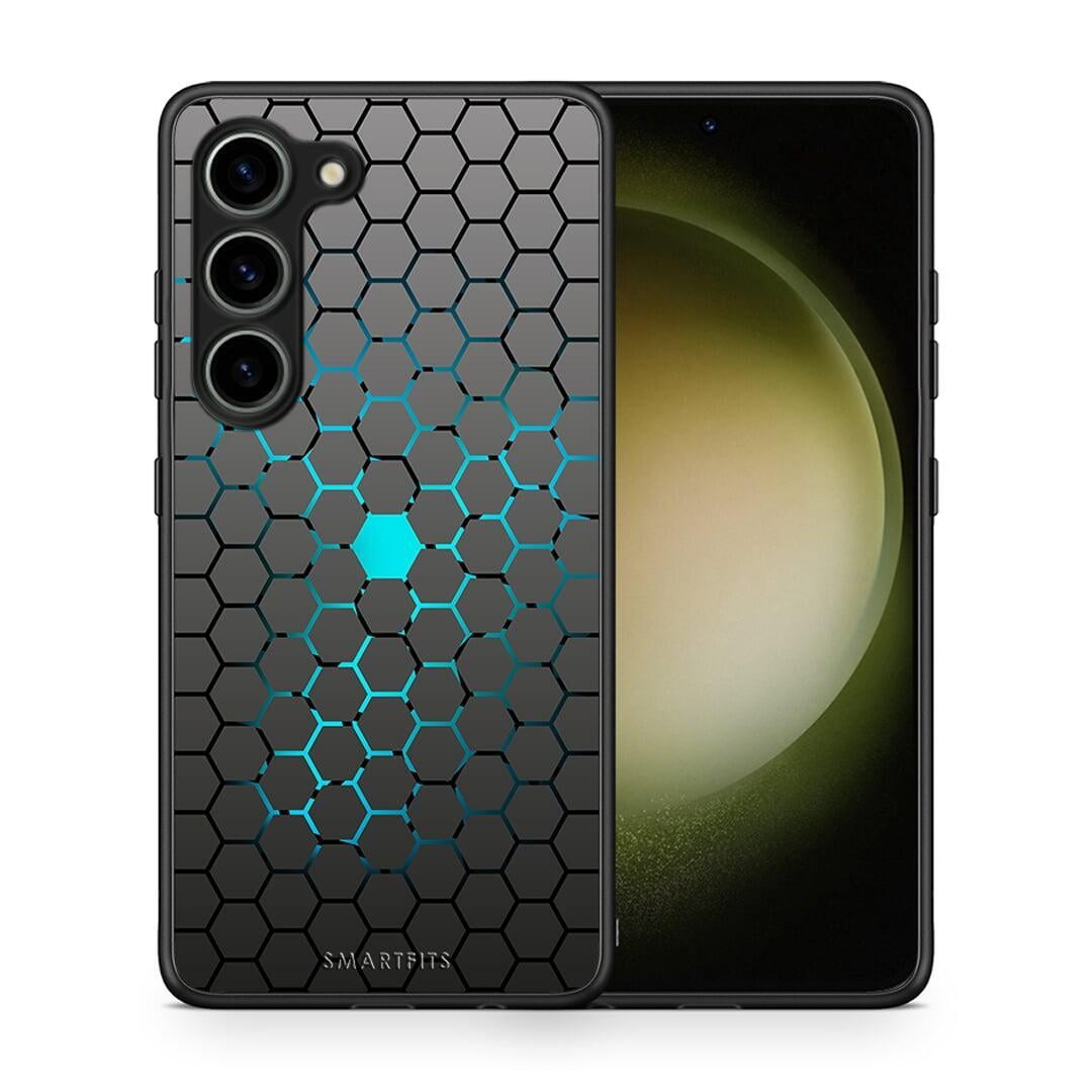 Θήκη Samsung Galaxy S23 Geometric Hexagonal από τη Smartfits με σχέδιο στο πίσω μέρος και μαύρο περίβλημα | Samsung Galaxy S23 Geometric Hexagonal Case with Colorful Back and Black Bezels