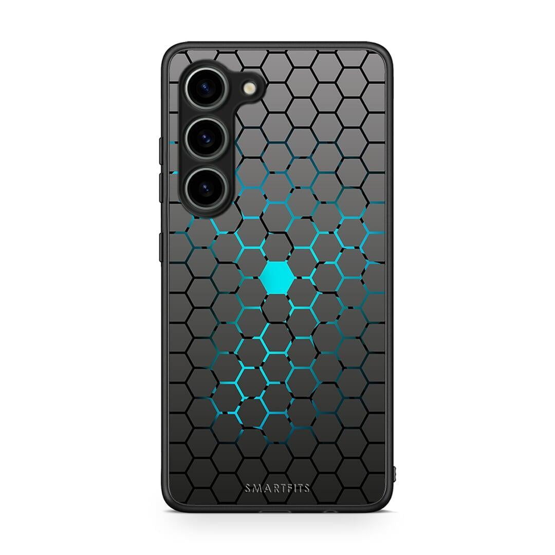 Θήκη Samsung Galaxy S23 Geometric Hexagonal από τη Smartfits με σχέδιο στο πίσω μέρος και μαύρο περίβλημα | Samsung Galaxy S23 Geometric Hexagonal Case with Colorful Back and Black Bezels
