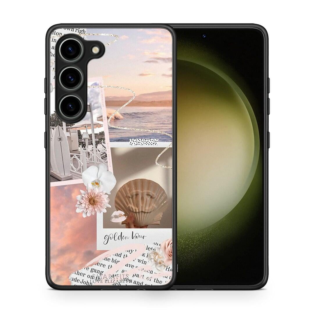 Θήκη Samsung Galaxy S23 Golden Hour από τη Smartfits με σχέδιο στο πίσω μέρος και μαύρο περίβλημα | Samsung Galaxy S23 Golden Hour Case with Colorful Back and Black Bezels