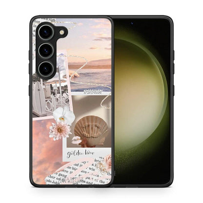 Θήκη Samsung Galaxy S23 Golden Hour από τη Smartfits με σχέδιο στο πίσω μέρος και μαύρο περίβλημα | Samsung Galaxy S23 Golden Hour Case with Colorful Back and Black Bezels