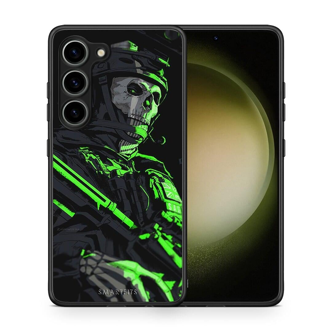 Θήκη Samsung Galaxy S23 Green Soldier από τη Smartfits με σχέδιο στο πίσω μέρος και μαύρο περίβλημα | Samsung Galaxy S23 Green Soldier Case with Colorful Back and Black Bezels