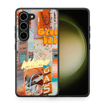 Θήκη Samsung Galaxy S23 Groovy Babe από τη Smartfits με σχέδιο στο πίσω μέρος και μαύρο περίβλημα | Samsung Galaxy S23 Groovy Babe Case with Colorful Back and Black Bezels