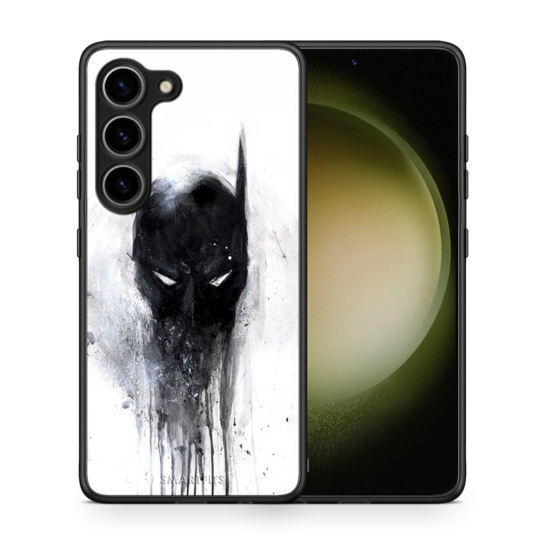 Θήκη Samsung Galaxy S23 Hero Paint Bat από τη Smartfits με σχέδιο στο πίσω μέρος και μαύρο περίβλημα | Samsung Galaxy S23 Hero Paint Bat Case with Colorful Back and Black Bezels