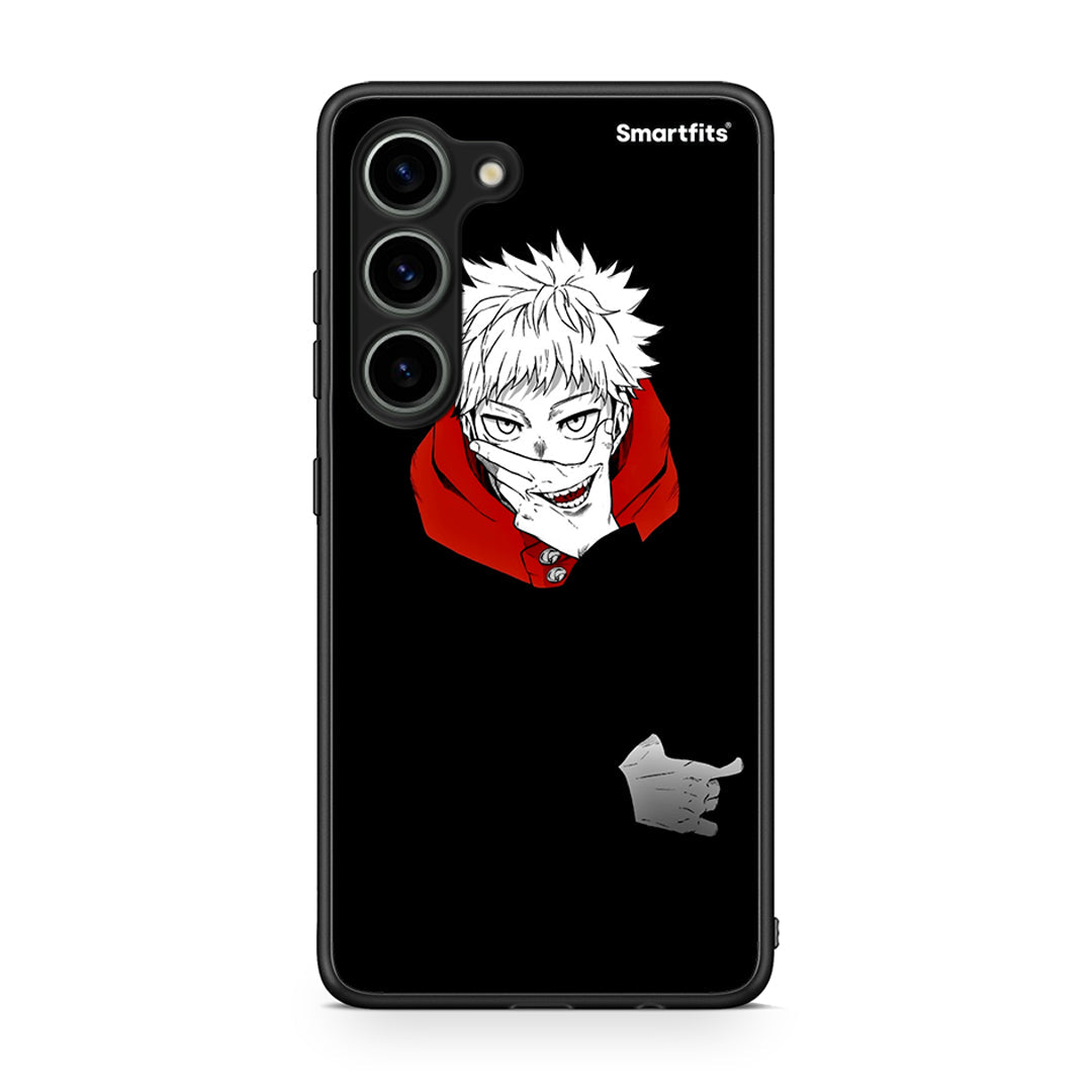 Θήκη Samsung Galaxy S23 Itadori Anime από τη Smartfits με σχέδιο στο πίσω μέρος και μαύρο περίβλημα | Samsung Galaxy S23 Itadori Anime Case with Colorful Back and Black Bezels