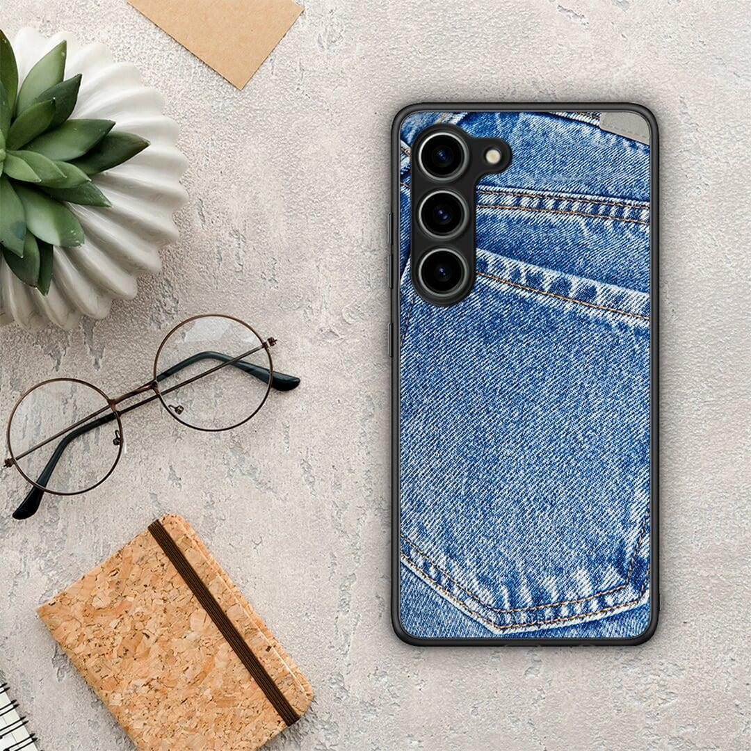 Θήκη Samsung Galaxy S23 Jeans Pocket από τη Smartfits με σχέδιο στο πίσω μέρος και μαύρο περίβλημα | Samsung Galaxy S23 Jeans Pocket Case with Colorful Back and Black Bezels