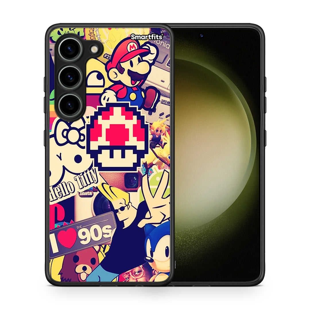 Θήκη Samsung Galaxy S23 Love The 90s από τη Smartfits με σχέδιο στο πίσω μέρος και μαύρο περίβλημα | Samsung Galaxy S23 Love The 90s Case with Colorful Back and Black Bezels