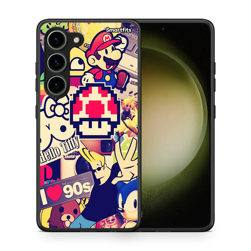 Θήκη Samsung Galaxy S23 Love The 90s από τη Smartfits με σχέδιο στο πίσω μέρος και μαύρο περίβλημα | Samsung Galaxy S23 Love The 90s Case with Colorful Back and Black Bezels