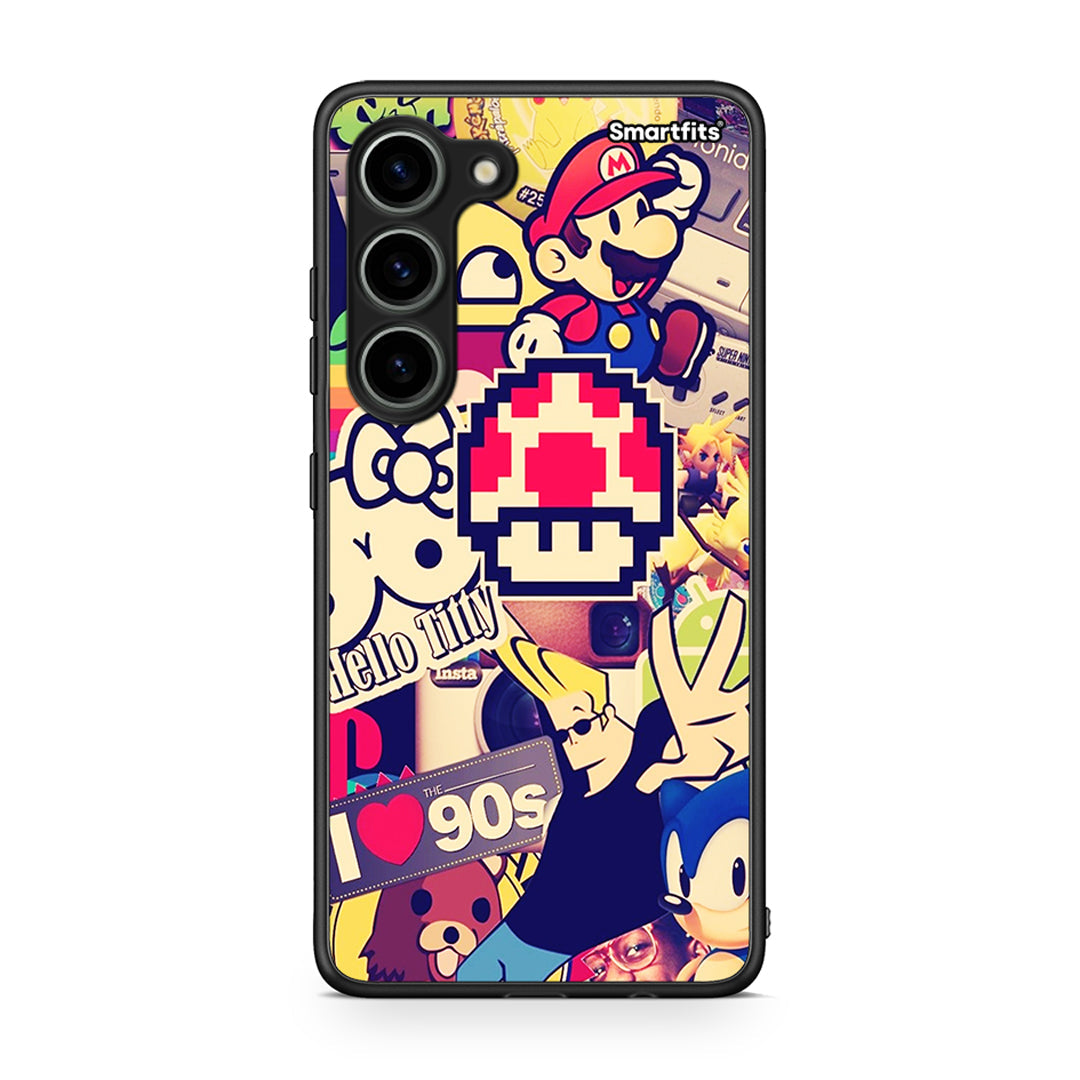 Θήκη Samsung Galaxy S23 Love The 90s από τη Smartfits με σχέδιο στο πίσω μέρος και μαύρο περίβλημα | Samsung Galaxy S23 Love The 90s Case with Colorful Back and Black Bezels