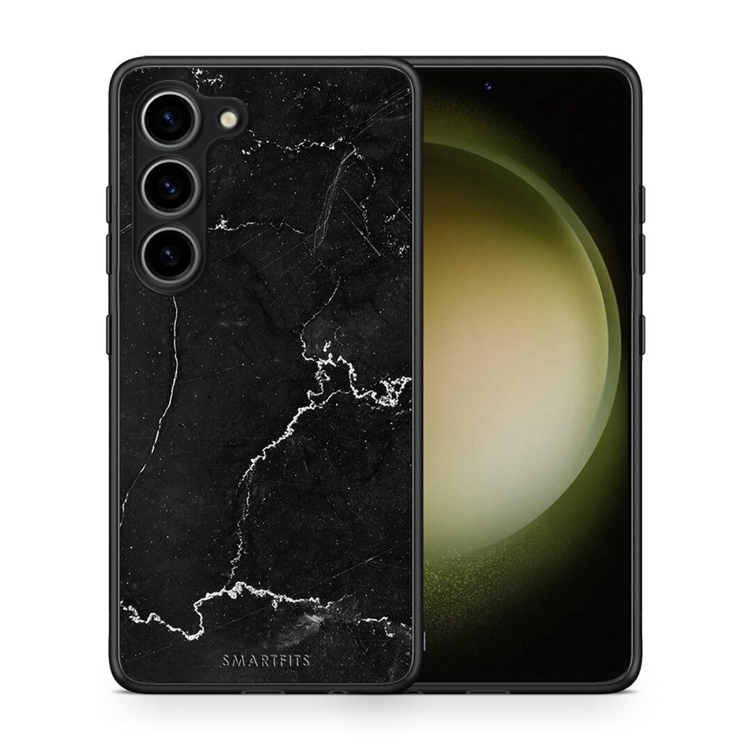 Θήκη Samsung Galaxy S23 Marble Black από τη Smartfits με σχέδιο στο πίσω μέρος και μαύρο περίβλημα | Samsung Galaxy S23 Marble Black Case with Colorful Back and Black Bezels