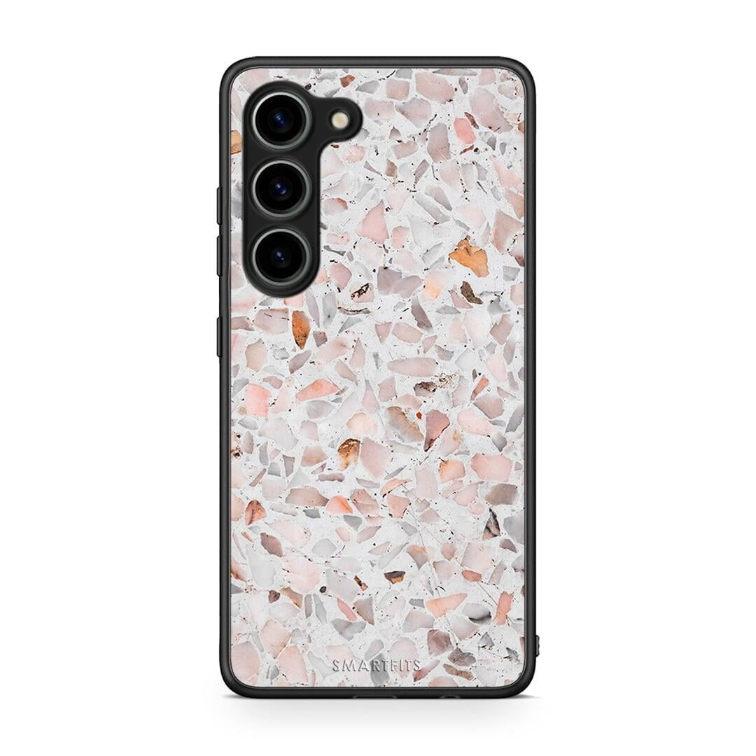 Θήκη Samsung Galaxy S23 Marble Terrazzo από τη Smartfits με σχέδιο στο πίσω μέρος και μαύρο περίβλημα | Samsung Galaxy S23 Marble Terrazzo Case with Colorful Back and Black Bezels