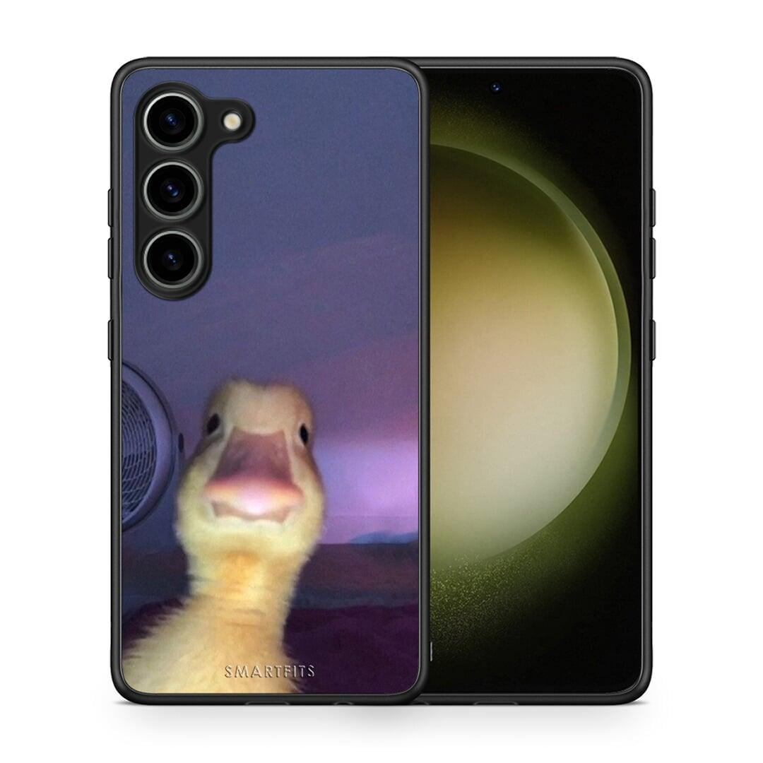 Θήκη Samsung Galaxy S23 Meme Duck από τη Smartfits με σχέδιο στο πίσω μέρος και μαύρο περίβλημα | Samsung Galaxy S23 Meme Duck Case with Colorful Back and Black Bezels