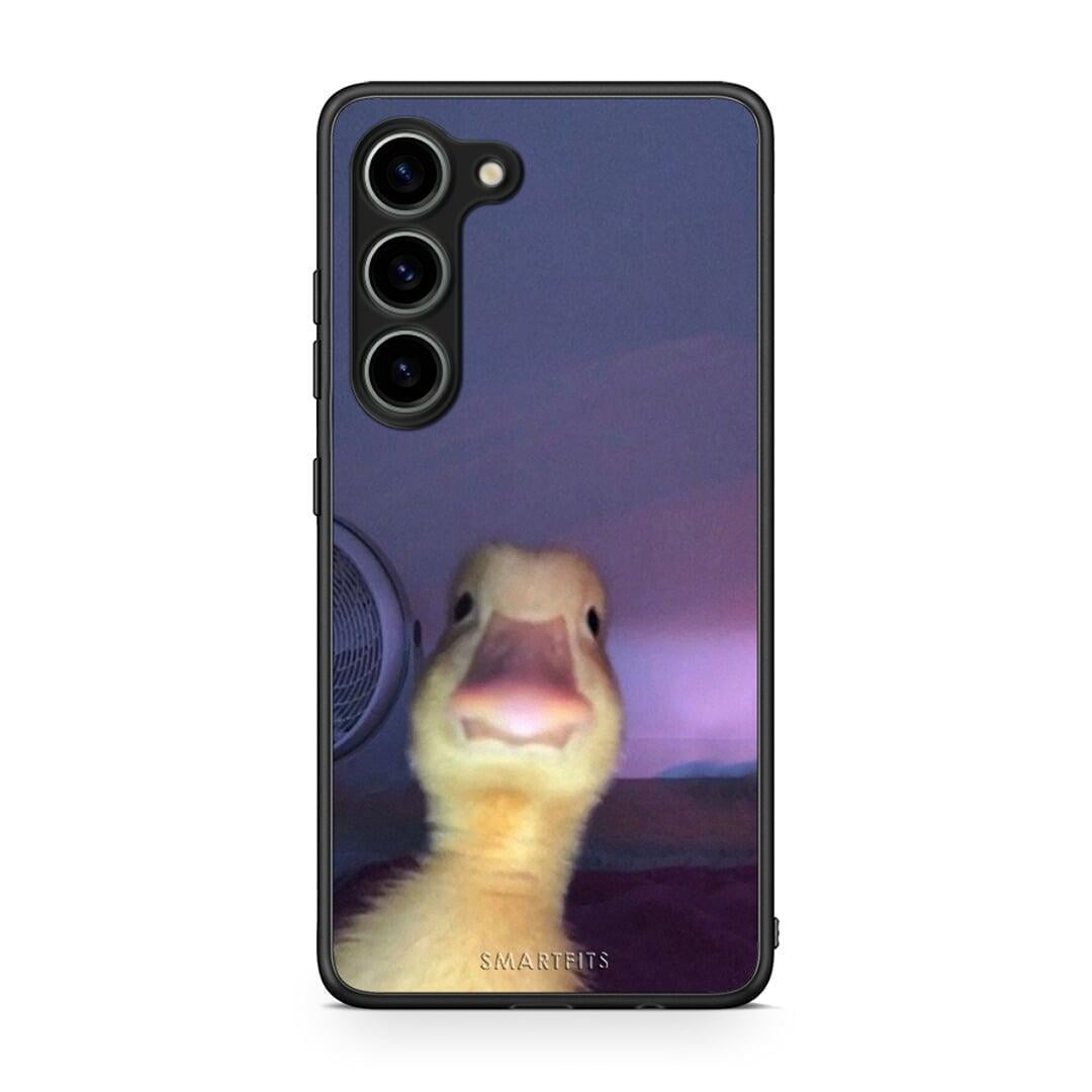 Θήκη Samsung Galaxy S23 Meme Duck από τη Smartfits με σχέδιο στο πίσω μέρος και μαύρο περίβλημα | Samsung Galaxy S23 Meme Duck Case with Colorful Back and Black Bezels