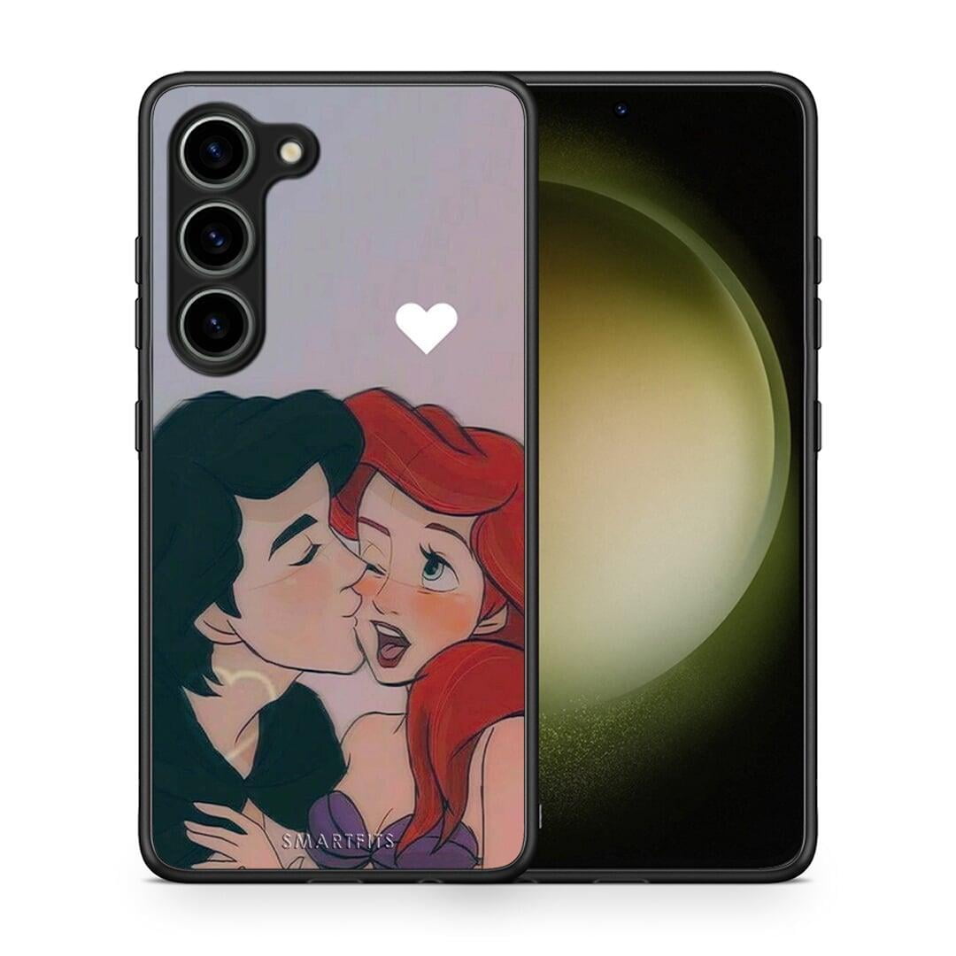Θήκη Samsung Galaxy S23 Mermaid Couple από τη Smartfits με σχέδιο στο πίσω μέρος και μαύρο περίβλημα | Samsung Galaxy S23 Mermaid Couple Case with Colorful Back and Black Bezels