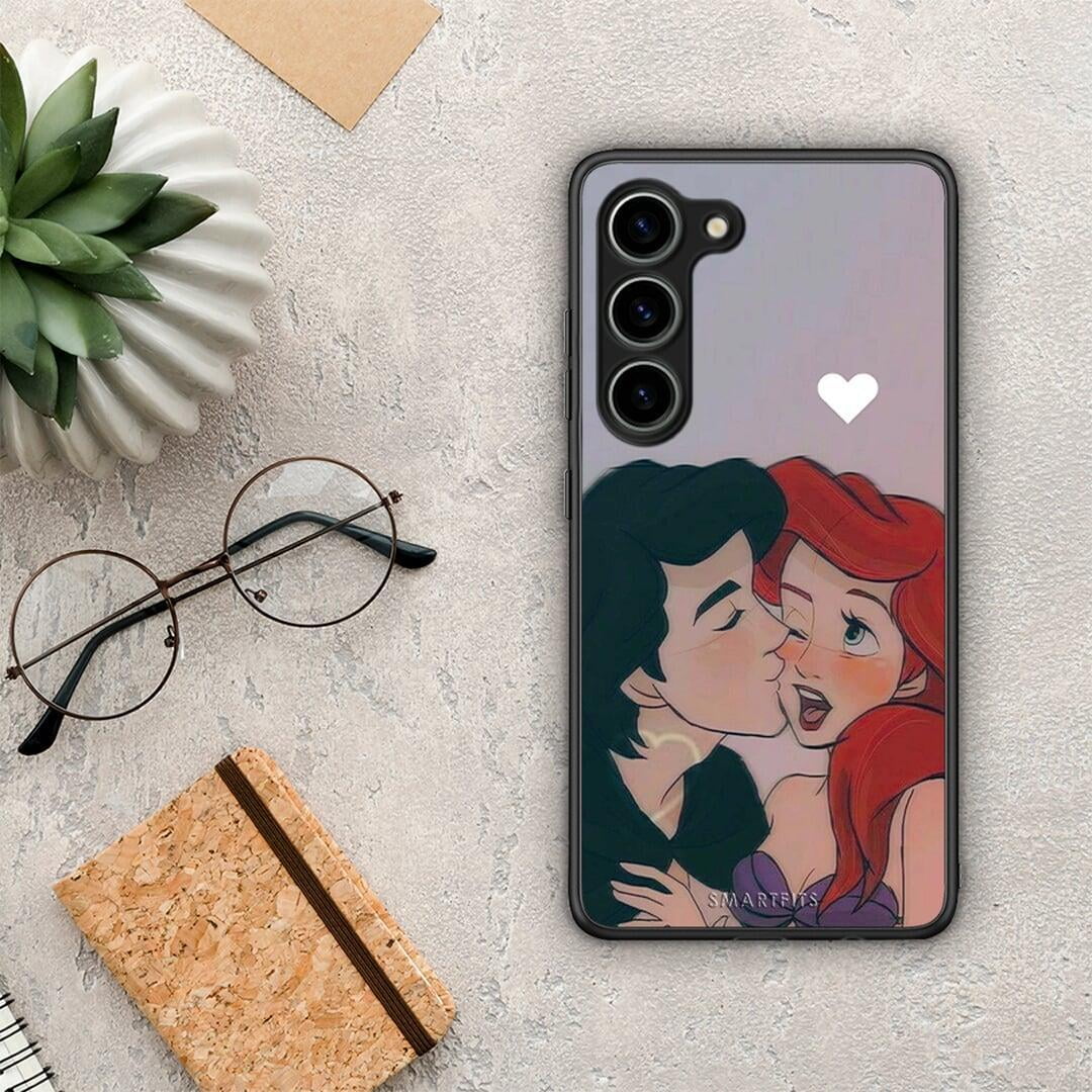Θήκη Samsung Galaxy S23 Mermaid Couple από τη Smartfits με σχέδιο στο πίσω μέρος και μαύρο περίβλημα | Samsung Galaxy S23 Mermaid Couple Case with Colorful Back and Black Bezels