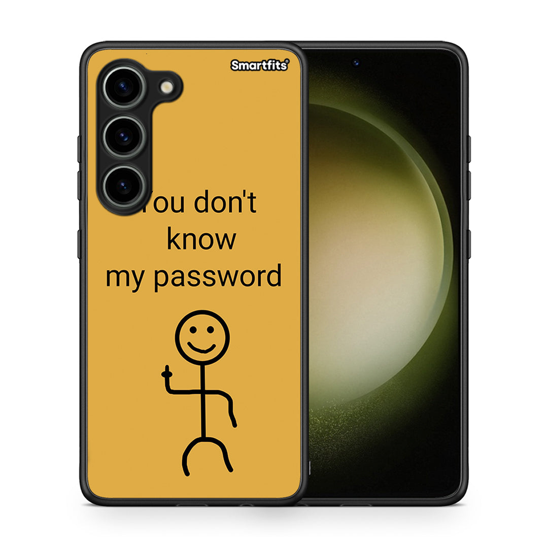 Θήκη Samsung Galaxy S23 My Password από τη Smartfits με σχέδιο στο πίσω μέρος και μαύρο περίβλημα | Samsung Galaxy S23 My Password Case with Colorful Back and Black Bezels