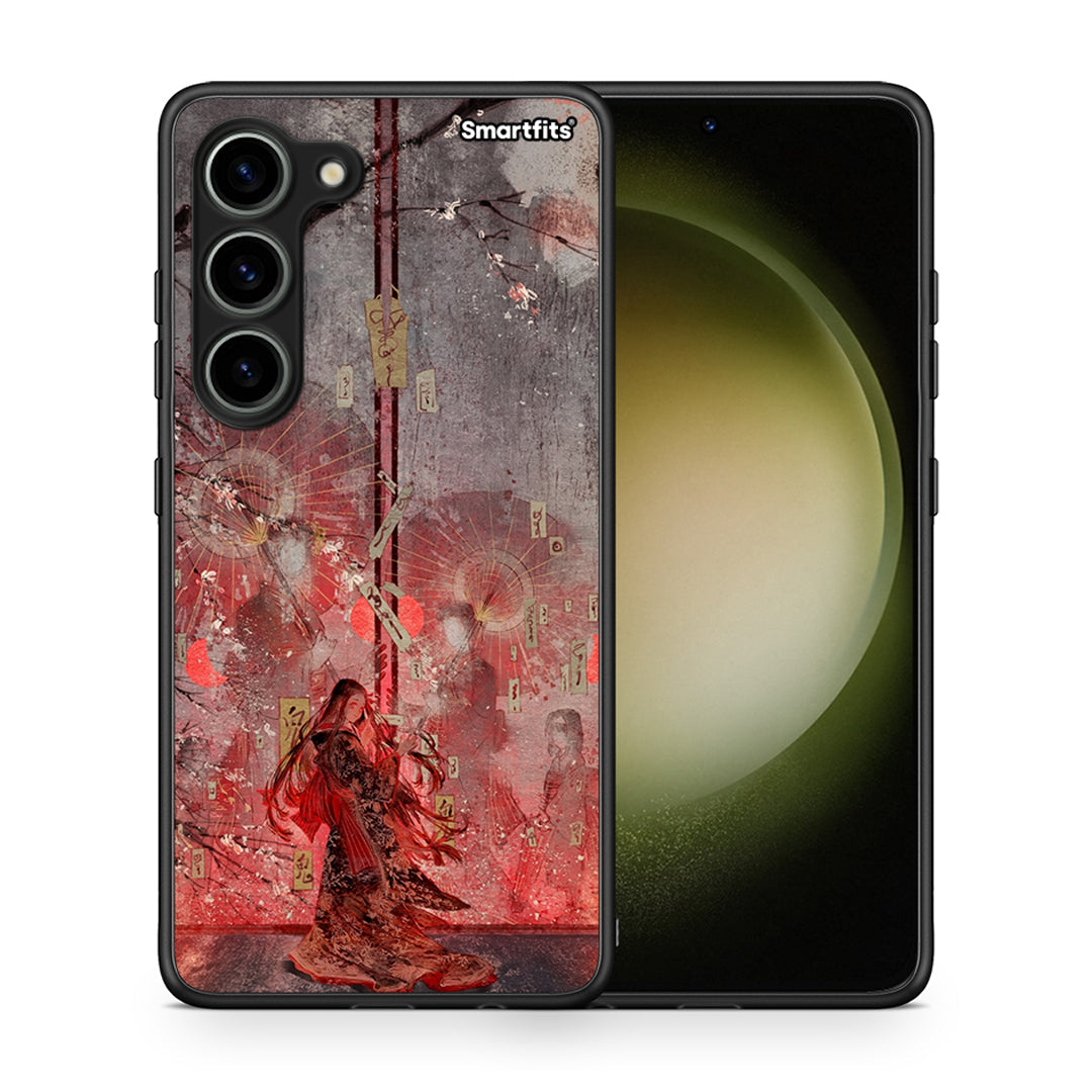 Θήκη Samsung Galaxy S23 Nezuko Kamado από τη Smartfits με σχέδιο στο πίσω μέρος και μαύρο περίβλημα | Samsung Galaxy S23 Nezuko Kamado Case with Colorful Back and Black Bezels