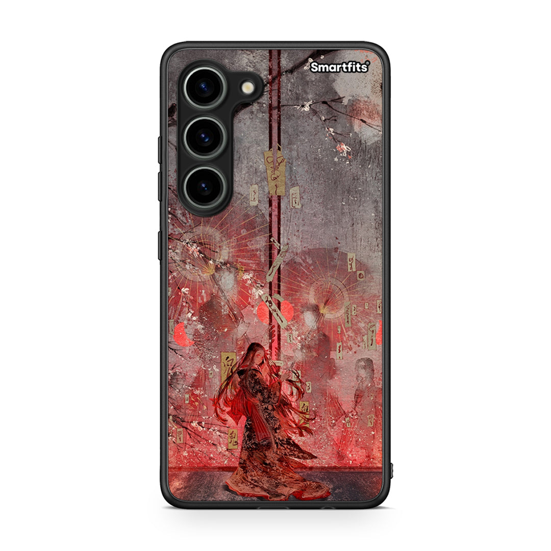 Θήκη Samsung Galaxy S23 Nezuko Kamado από τη Smartfits με σχέδιο στο πίσω μέρος και μαύρο περίβλημα | Samsung Galaxy S23 Nezuko Kamado Case with Colorful Back and Black Bezels