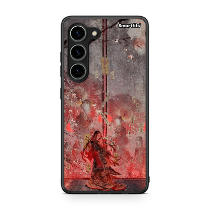 Θήκη Samsung Galaxy S23 Nezuko Kamado από τη Smartfits με σχέδιο στο πίσω μέρος και μαύρο περίβλημα | Samsung Galaxy S23 Nezuko Kamado Case with Colorful Back and Black Bezels