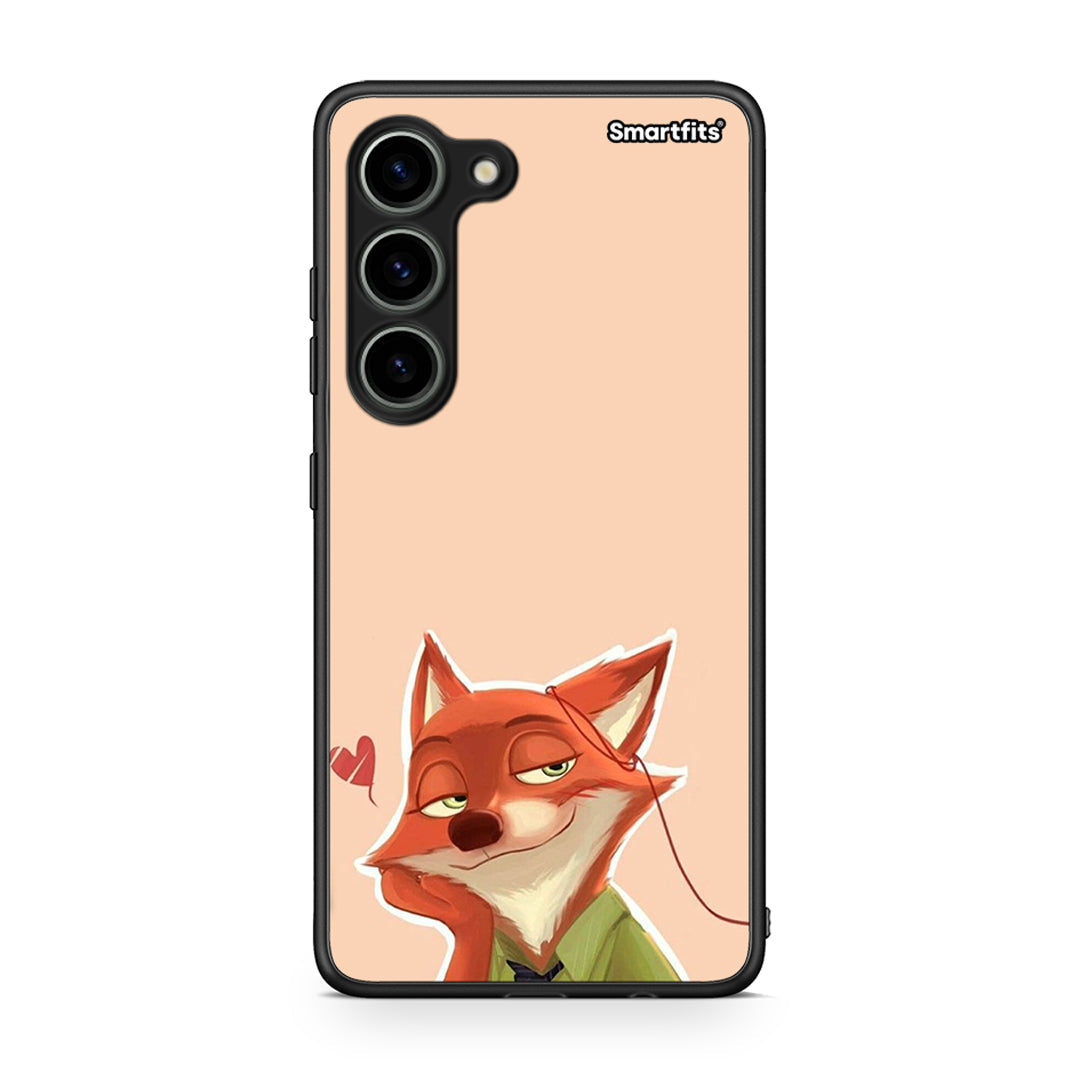 Θήκη Samsung Galaxy S23 Nick Wilde And Judy Hopps Love 1 από τη Smartfits με σχέδιο στο πίσω μέρος και μαύρο περίβλημα | Samsung Galaxy S23 Nick Wilde And Judy Hopps Love 1 Case with Colorful Back and Black Bezels