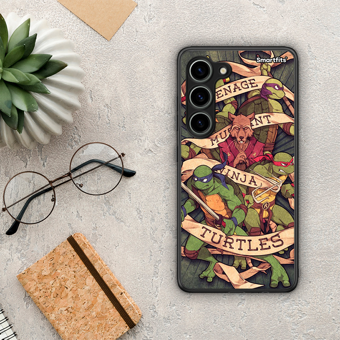 Θήκη Samsung Galaxy S23 Ninja Turtles από τη Smartfits με σχέδιο στο πίσω μέρος και μαύρο περίβλημα | Samsung Galaxy S23 Ninja Turtles Case with Colorful Back and Black Bezels