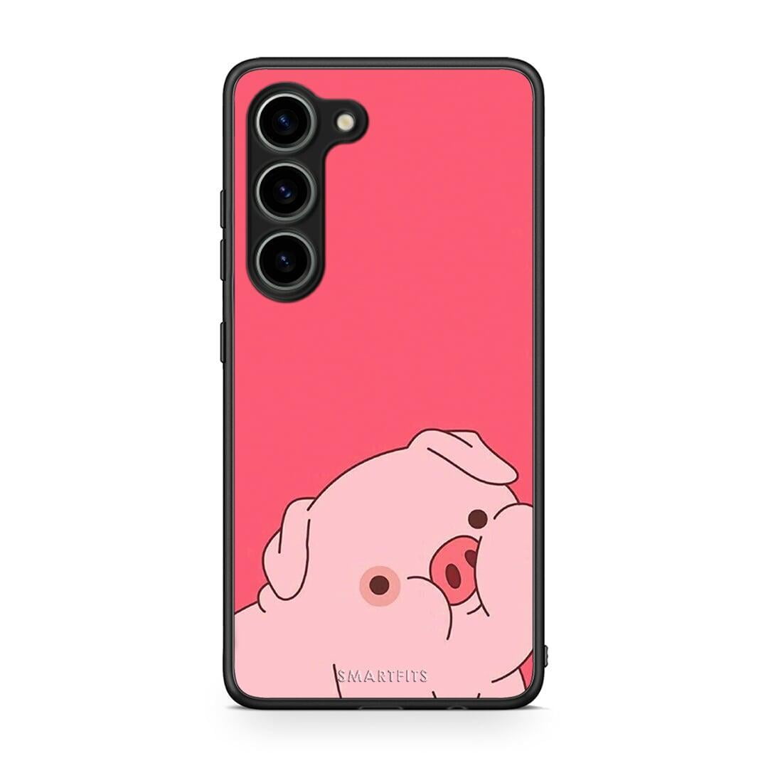 Θήκη Samsung Galaxy S23 Pig Love 1 από τη Smartfits με σχέδιο στο πίσω μέρος και μαύρο περίβλημα | Samsung Galaxy S23 Pig Love 1 Case with Colorful Back and Black Bezels