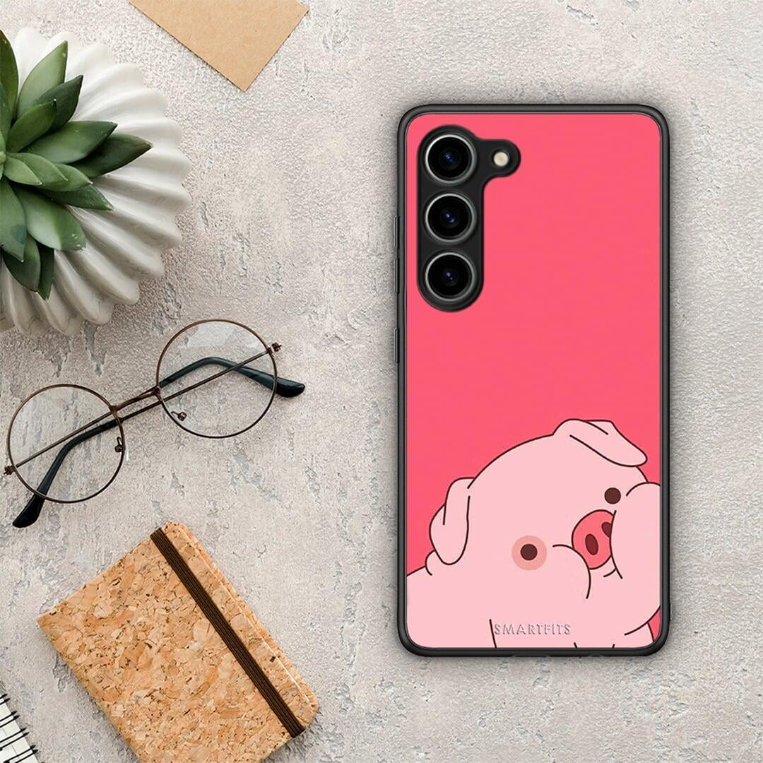 Θήκη Samsung Galaxy S23 Pig Love 1 από τη Smartfits με σχέδιο στο πίσω μέρος και μαύρο περίβλημα | Samsung Galaxy S23 Pig Love 1 Case with Colorful Back and Black Bezels