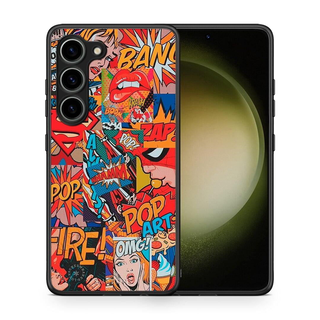 Θήκη Samsung Galaxy S23 PopArt OMG από τη Smartfits με σχέδιο στο πίσω μέρος και μαύρο περίβλημα | Samsung Galaxy S23 PopArt OMG Case with Colorful Back and Black Bezels