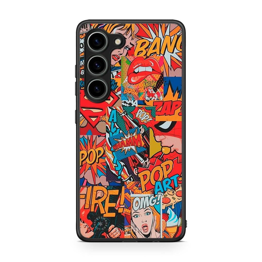 Θήκη Samsung Galaxy S23 PopArt OMG από τη Smartfits με σχέδιο στο πίσω μέρος και μαύρο περίβλημα | Samsung Galaxy S23 PopArt OMG Case with Colorful Back and Black Bezels