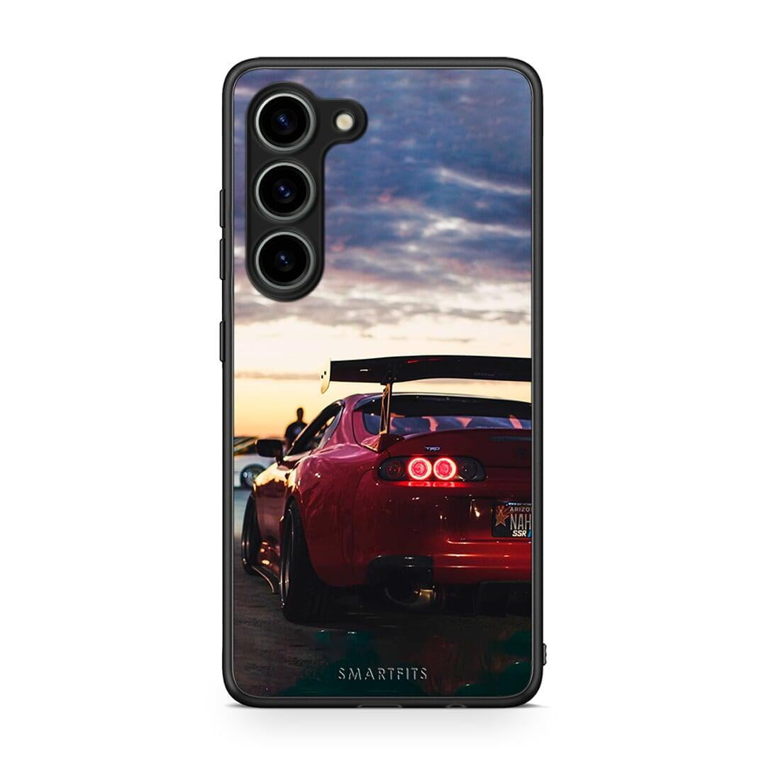 Θήκη Samsung Galaxy S23 Racing Supra από τη Smartfits με σχέδιο στο πίσω μέρος και μαύρο περίβλημα | Samsung Galaxy S23 Racing Supra Case with Colorful Back and Black Bezels
