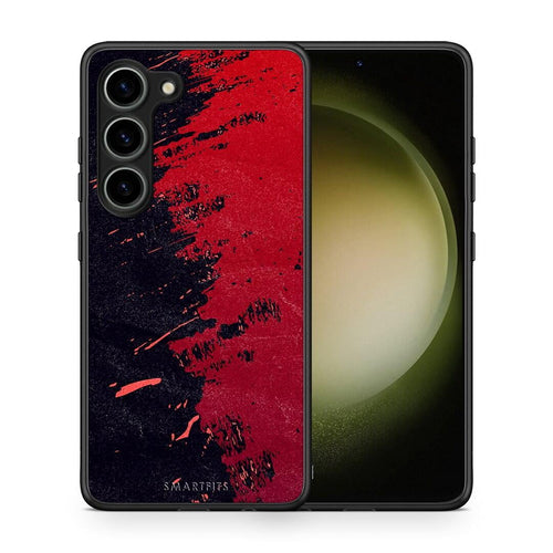Θήκη Samsung Galaxy S23 Red Paint από τη Smartfits με σχέδιο στο πίσω μέρος και μαύρο περίβλημα | Samsung Galaxy S23 Red Paint Case with Colorful Back and Black Bezels