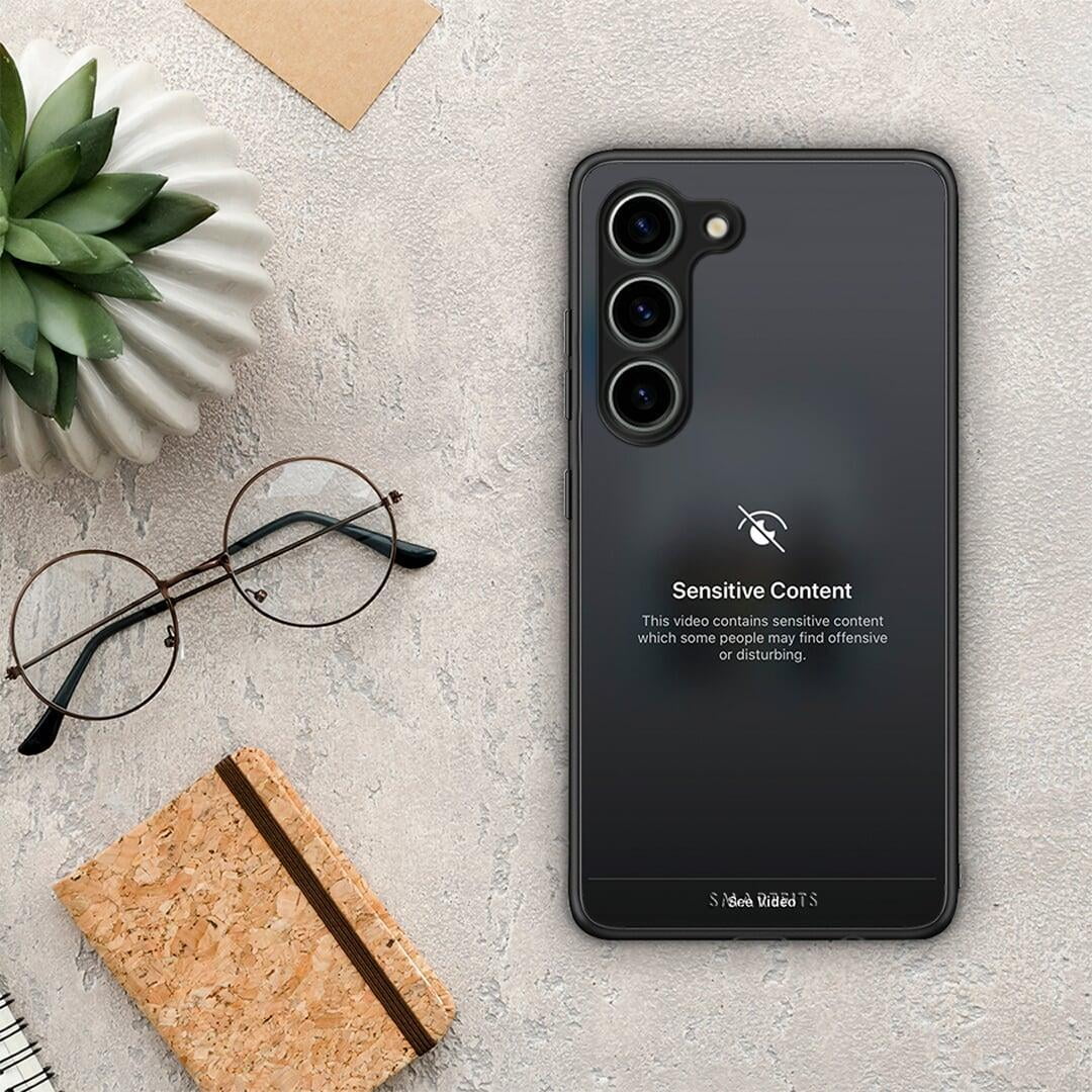 Θήκη Samsung Galaxy S23 Sensitive Content από τη Smartfits με σχέδιο στο πίσω μέρος και μαύρο περίβλημα | Samsung Galaxy S23 Sensitive Content Case with Colorful Back and Black Bezels