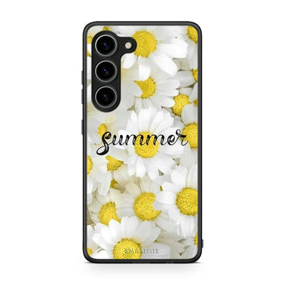 Θήκη Samsung Galaxy S23 Summer Daisies από τη Smartfits με σχέδιο στο πίσω μέρος και μαύρο περίβλημα | Samsung Galaxy S23 Summer Daisies Case with Colorful Back and Black Bezels