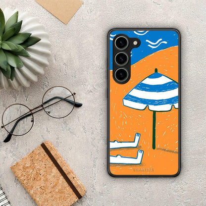 Θήκη Samsung Galaxy S23 Summering από τη Smartfits με σχέδιο στο πίσω μέρος και μαύρο περίβλημα | Samsung Galaxy S23 Summering Case with Colorful Back and Black Bezels