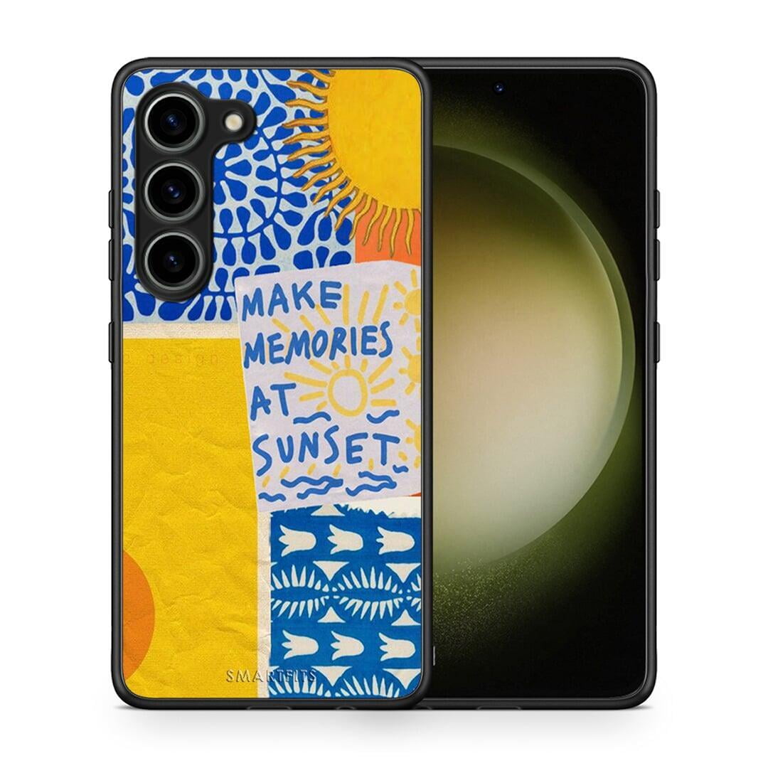 Θήκη Samsung Galaxy S23 Sunset Memories από τη Smartfits με σχέδιο στο πίσω μέρος και μαύρο περίβλημα | Samsung Galaxy S23 Sunset Memories Case with Colorful Back and Black Bezels