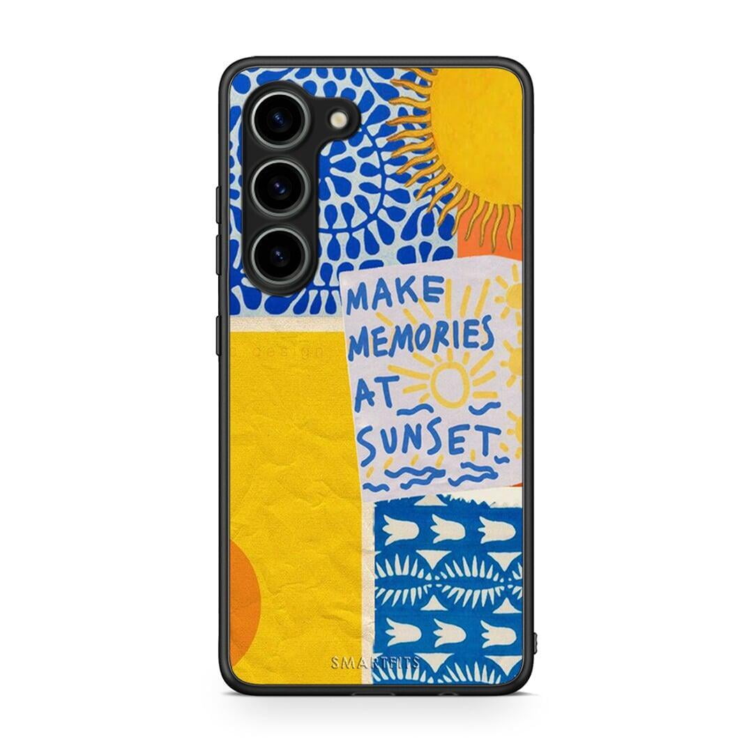 Θήκη Samsung Galaxy S23 Sunset Memories από τη Smartfits με σχέδιο στο πίσω μέρος και μαύρο περίβλημα | Samsung Galaxy S23 Sunset Memories Case with Colorful Back and Black Bezels