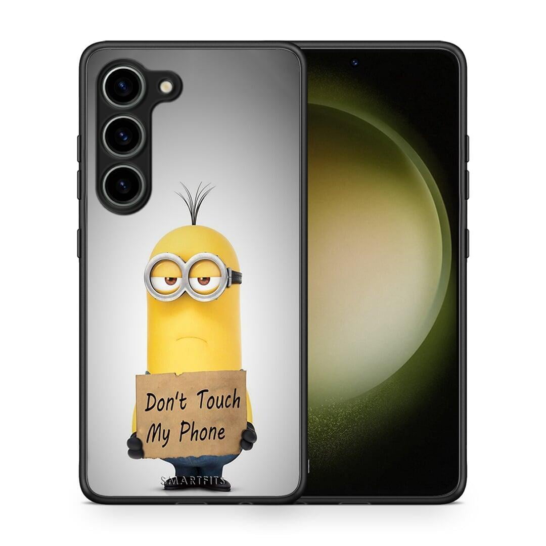 Θήκη Samsung Galaxy S23 Text Minion από τη Smartfits με σχέδιο στο πίσω μέρος και μαύρο περίβλημα | Samsung Galaxy S23 Text Minion Case with Colorful Back and Black Bezels