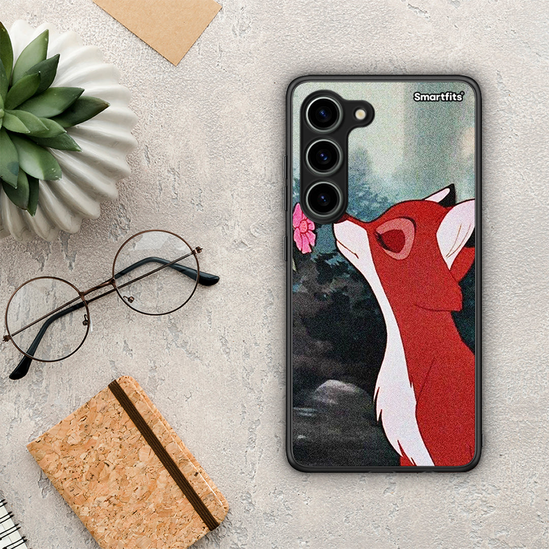 Θήκη Samsung Galaxy S23 Tod And Vixey Love 2 από τη Smartfits με σχέδιο στο πίσω μέρος και μαύρο περίβλημα | Samsung Galaxy S23 Tod And Vixey Love 2 Case with Colorful Back and Black Bezels