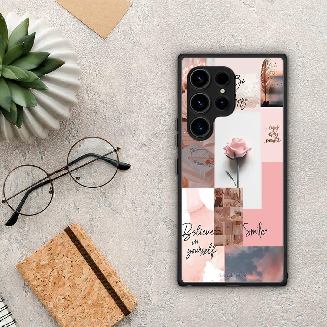 Θήκη Samsung Galaxy S23 Ultra Aesthetic Collage από τη Smartfits με σχέδιο στο πίσω μέρος και μαύρο περίβλημα | Samsung Galaxy S23 Ultra Aesthetic Collage Case with Colorful Back and Black Bezels