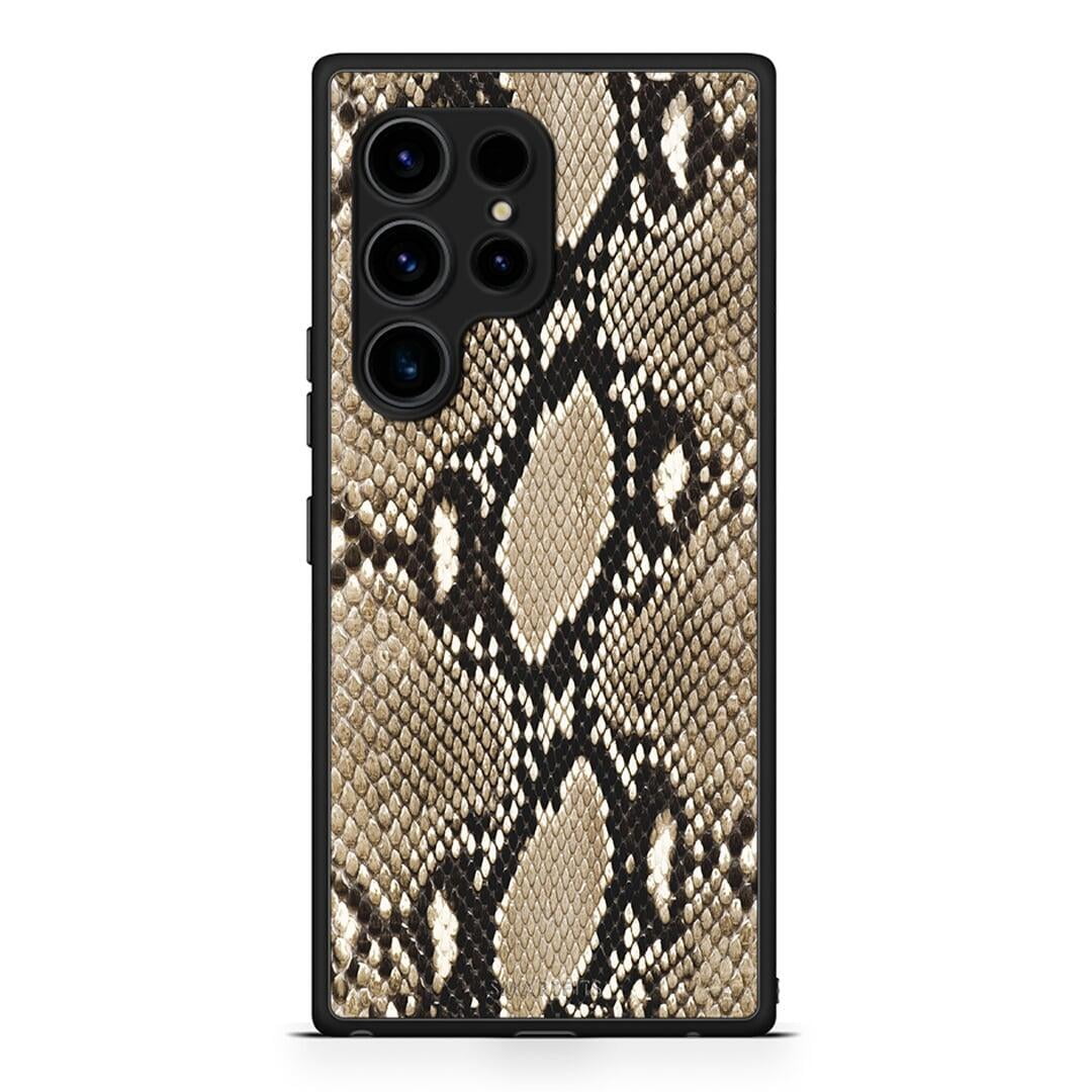 Θήκη Samsung Galaxy S23 Ultra Animal Fashion Snake από τη Smartfits με σχέδιο στο πίσω μέρος και μαύρο περίβλημα | Samsung Galaxy S23 Ultra Animal Fashion Snake Case with Colorful Back and Black Bezels