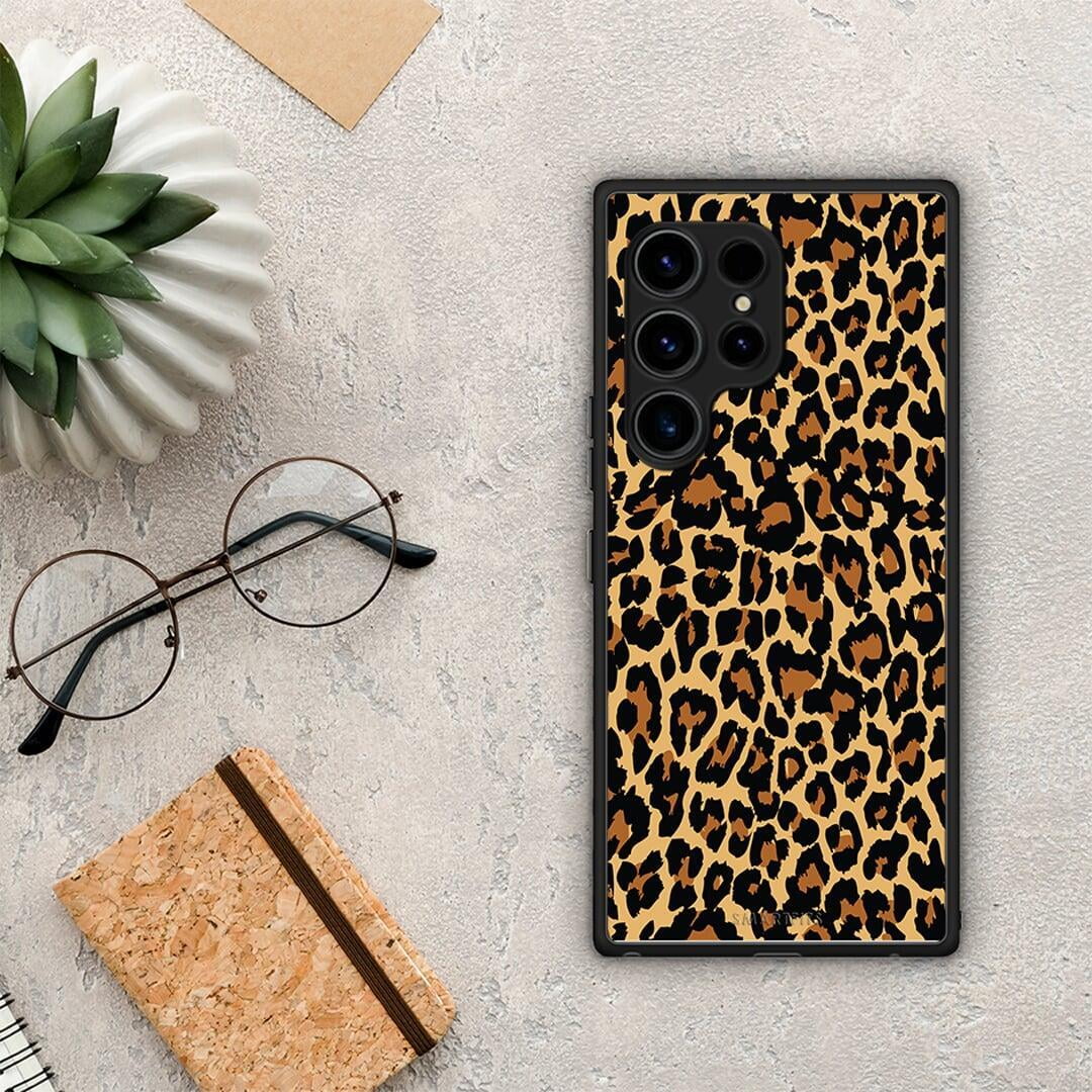 Θήκη Samsung Galaxy S23 Ultra Animal Leopard από τη Smartfits με σχέδιο στο πίσω μέρος και μαύρο περίβλημα | Samsung Galaxy S23 Ultra Animal Leopard Case with Colorful Back and Black Bezels