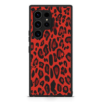 Thumbnail for Θήκη Samsung Galaxy S23 Ultra Animal Red Leopard από τη Smartfits με σχέδιο στο πίσω μέρος και μαύρο περίβλημα | Samsung Galaxy S23 Ultra Animal Red Leopard Case with Colorful Back and Black Bezels