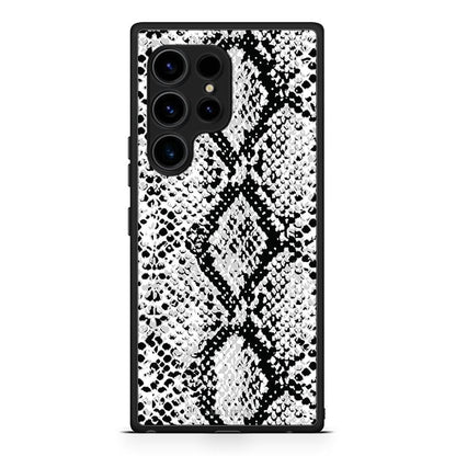 Θήκη Samsung Galaxy S23 Ultra Animal White Snake από τη Smartfits με σχέδιο στο πίσω μέρος και μαύρο περίβλημα | Samsung Galaxy S23 Ultra Animal White Snake Case with Colorful Back and Black Bezels