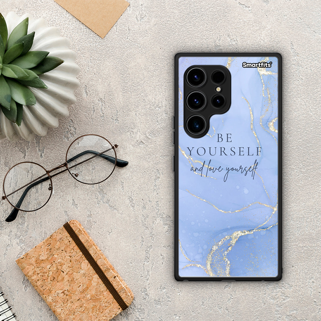 Θήκη Samsung Galaxy S23 Ultra Be Yourself από τη Smartfits με σχέδιο στο πίσω μέρος και μαύρο περίβλημα | Samsung Galaxy S23 Ultra Be Yourself Case with Colorful Back and Black Bezels