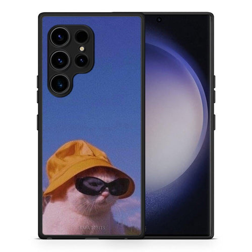 Θήκη Samsung Galaxy S23 Ultra Cat Diva από τη Smartfits με σχέδιο στο πίσω μέρος και μαύρο περίβλημα | Samsung Galaxy S23 Ultra Cat Diva Case with Colorful Back and Black Bezels