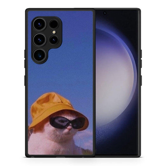 Θήκη Samsung Galaxy S23 Ultra Cat Diva από τη Smartfits με σχέδιο στο πίσω μέρος και μαύρο περίβλημα | Samsung Galaxy S23 Ultra Cat Diva Case with Colorful Back and Black Bezels