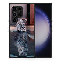 Thumbnail for Θήκη Samsung Galaxy S23 Ultra Cute Tiger από τη Smartfits με σχέδιο στο πίσω μέρος και μαύρο περίβλημα | Samsung Galaxy S23 Ultra Cute Tiger Case with Colorful Back and Black Bezels